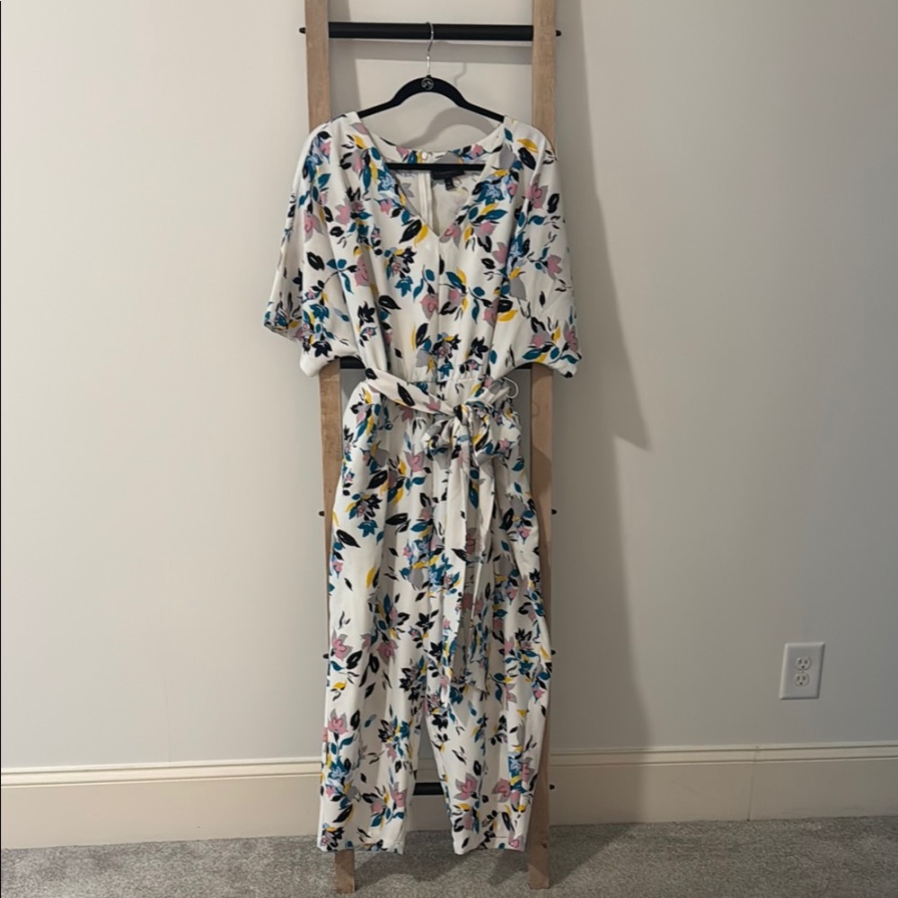 Cream Scoop Neck Dolman Sleeve Jumpsuit